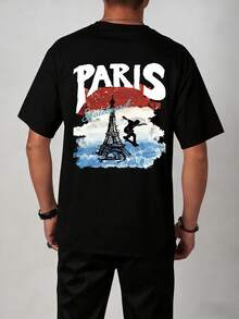 Summer Casual Short Sleeve Creative Minimalist T-Shirt For Men - Black - View 2