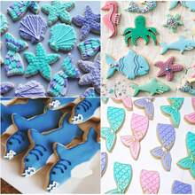 8pcs/Set Stainless Steel Ocean Creature Cookie Cutter Set, For Holiday Baking - Silver - View 9