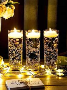 Floating Candle Vase Filler 1.4m Pearl Garland Wedding Table Decoration, Faux Pearl Beaded Plastic Chain Party Decorations, Home Decor Prop For Vases Filler Wedding Centerpiece Christmas Party Decor - Multicolor - View 3
