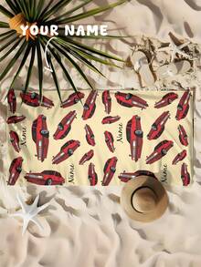 1pc Personalized Car Pattern Custom Beach Towel, Customized Bath Towel, Kids Towel, Pool Towel, Bathroom Towel, Vacation Gift, Beach Towel, Outdoor Travel, Beach Essential - Multicolor - View 8