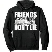 NetflixA Stranger ThingAs Friends Don't Lie Group Shot Pullover Hoodie - Black - View 7