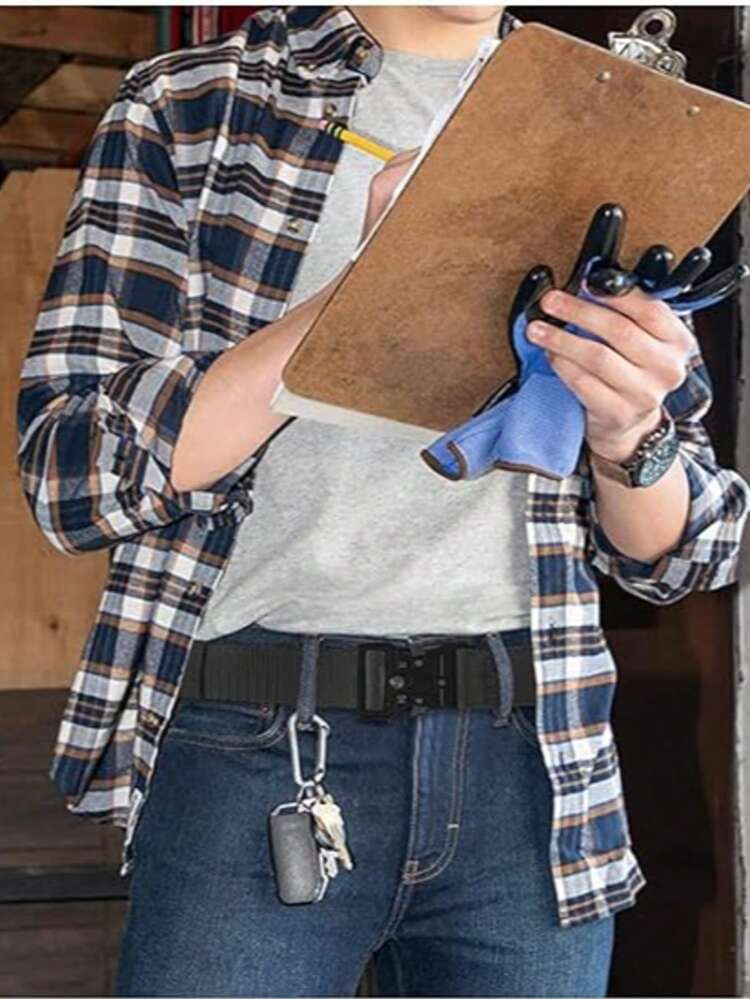 男士战术腰带 - 军用风格 - 工作及徒步装备 - 网状腰带，配重型快拆金属扣 - 彩色 - 查看 2