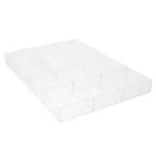 亚克力首饰收纳托盘，12格设计，首饰整理展示盒，适用于梳妆台，可收纳戒指、项链、耳环等首饰 - 無色 - 查看 1