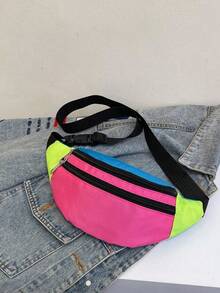New Patchwork Women Fanny Pack Crossbody Shoulder Bag Fashionable Chest Bag - Multicolor - View 3