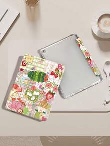 The Caterpillars On The Blanket Protective Case Compatible With IPad Air 4/5 10.9 Inch, IPad 7/8/9th 10.2 Inch, IPad 10th Generation,With Built-In Pencil Slot,Supports Automatic Sleep/Wake Lid,Compatible With Samsung Tab S6 10.4 Inch, Tab A9 11 Inch, Kindle Paperwhite 12th Gen 2024,Ins Glitter Style Case, Valentine's Day, New Year Gift - Multicolor - View 3