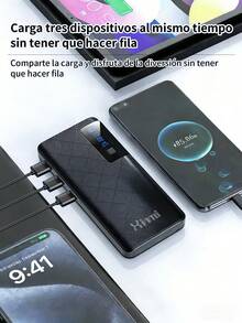 2 piezas Power Bank Batería Portátil 20000mah Carga rápida 4 cables incorporados Pantalla LED digital cargador portátil - Multicolor (2 piezas) - Ver 3