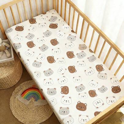 1 bộ ga trải giường cũi in họa tiết cho bé, thoáng khí, có thể giặt và chống thấm nước, thiết kế co giãn cao, ôm sát toàn bộ, phù hợp cho mọi mùa, món quà tuyệt vời cho trẻ sơ sinh!