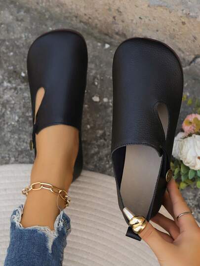 New European And American Imported Soft Bottom Flat Loafers, Comfortable Versatile Slip-On Casual Grandma/Mother Shoes