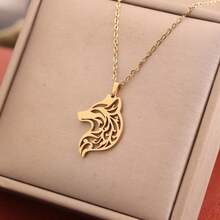 Wolf Pendant Necklaces For Women Men Couple Stainless Steel Unique Animal Jewelry Choker Jewelry Birthday Gifts - Silver 2 - View 8