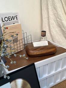 1pc Walnut Wood Tissue Box, Minimalist Nordic Style High-End Living Room Tea Table Decor, Magnetic Pull Tissue Holder, Creative Handkerchief Rack, Bathroom Handkerchief Storage Box, Home Decor, Napkin Dispenser Tray, Living Room, Bedroom, Washbasin, Household Items - Multicolor - View 7