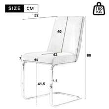 Samt-Esszimmerstuhl, 4er-Set, Luxuriös, Wohnzimmer, Schlafzimmer, Lounge-Sessel, Diamant-Rücken-Design, Mit Silbernen Metall-Stützbeinen, Beige[OLD SKU:WF317941AAB-4] - Beige, Silver - View 2