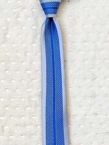 Men's Slim 3D Tie With Glitter, Slim (6cm), Casual Fabric. - Blue - View 3