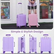 20 Inch Carry On Suitcase, Lightweight PC Hard Shell Travel Luggage Cabin Suitcase With Wheels & TSA Lock Overhead - 20 inch - View 8