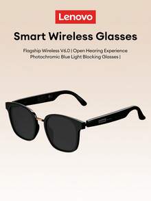 Kính Bluetooth Lenovo GS106 kiểu cổ điển, Bluetooth 6.0, thiết kế mở, thời lượng pin dài, điều khiển cảm ứng nhạy, nhẹ và thoải mái khi đeo, phù hợp cho hoạt động ngoài trời, văn phòng, lái xe, phối đồ thời trang, tương thích với điện thoại thông minh, là một ý tưởng quà tặng tuyệt vời. - màu đen - Xem 11
