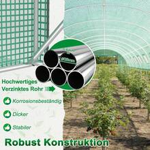 LILIIN Szklarnia foliowa 3 x 2/4/6/8 x 2 m, pomidorownia z ocynkowaną ramą stalową, szklarnia foliowa z oknami i drzwiami zamykanymi na zamek, szklarnia ogrodowa do warzyw i roślin, zielona - 3x4m - Zobacz 6