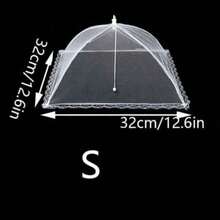 1pc,White Fly Proof Vegetable Cover, Foldable Mesh Food Cover, Mosquito Proof Table Cover, Home Table Cover, Large Foldable Food Cover, Fly Proof Kitchen And Outdoor Camping Net, Food Cover, Home Vegetable Cover, Table Cover, Foldable Vegetable Cover, Umbrella, Home Table Food Cover, Fly Proof Net - Multicolor - View 14