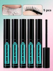 5支装睫毛卸妆液，簇状假睫毛胶水卸除剂，DIY睫毛卸妆液，温和舒缓的假睫毛眼部卸妆液，1支/2支装 - 黑色 - 查看 1
