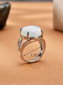 1pc Natural Crystal & Stone Open Ring, Suitable For Daily Wear By Men And Women - Multicolor - View 11