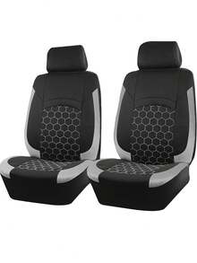 Funda de asiento de coche con estilo deportivo, de poliéster con acolchado y bordado de fútbol, ajuste universal para la mayoría de los coches - 2 asientos delanteros - Ver 3