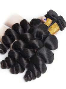 Remy真人发散波纹发束 #1B 自然黑双层发片防毛躁不掉发女士圣诞礼物新年派对假发节日假发节日造型 - SNatural - 查看 4