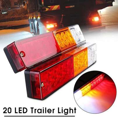 1pc 20 Leds 12V Waterproof Lights Truck LED Tail Light Lamp Yacht Car Trailer Taillight Reversing Running Brake Turn