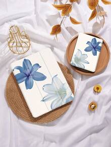 Blue And White Lily Pattern Tablet Case, Compatible With IPad 9.7/10.2/10.5/10.9/12.9/Pro 11, 10th Generation, Compatible With Samsung Galaxy Tab S6 Lite 10.4-Inch, Compatible With Kindle Paperwhite 12th Gen 2024, Kindle (11th Generation) 2022 Version, Soft And Drop Resistant, Intelligent Standing/Automatic Wake-Up/Sleep - Nhiều màu - Xem 8