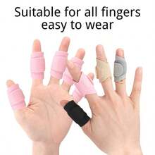 5pcs Finger Sleeves, Elastic & Breathable, Multiple Colors Available, Provide Thumb Support & Pressure Protection, Unisex, For Finger Warmth, Sports & Hand Care, 2/5pcs Random Colors - Multicolor - View 12