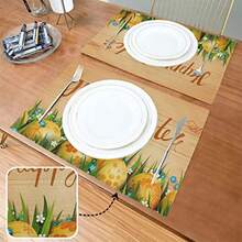Easter Placemats Set Of 6 Happy Easter Eggs Flowers Placemat Table Place Mats For Dining Kitchen Table Washable - Pattern 1 - View 3