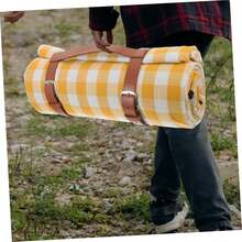 Mantel de Picnic Grande Resistente la Humedad Color Amarillo y Crema para Playa Camping y Picnic Tapete Portátil para Exteriores - A - Ver 2