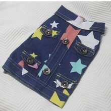 1pc Pet Clothes, Star Denim Effect Shirt, Colorful Star Denim Effect, Casual Stylish Fashion, Personalized, Suitable For Medium/Small Dogs Like Teddy, Poodle, Corgi, Dachshund, Anti-Shedding, Unique Design - Blue - View 10