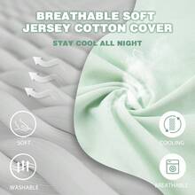 Chilling Home Schwangerschaftskissen Kühlend,J Form Seitenschläferkissen mit Jersey Bezug Kissen Stillkissen Groß Lagerungskissen,Kissen für Frauen und Seitenschläfer(Cooling Grün)-6349 - CoolingGrün - Übersicht 5