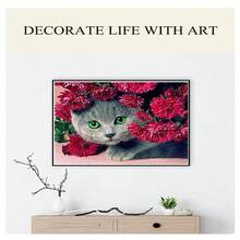 LaoJieYuan 2026 New Style Cross Stitch Cute Cat DIY Embroidery Kit Printed Needlework Handicraft DIY Full Decorative Painting Craft Wall Art Home Decor Gift Cross Stitch Diy Kit Crafts Embroidered Embroidery Kit Cross Stitch Kits Crochet Kit Punch Needle Kit Sewing Accessories Sewing Kit Embroidery Thread Craft Kit Stitch Stuff Sewing Patterns Crochet Craft Supplies Embroidery Kit Beginners Sewing Pattern - 需要自己繡-不含框架 - 查看 2