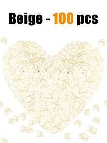 1000片人造丝玫瑰花瓣，适用于婚礼、红色玫瑰花瓣、玫瑰花瓣装饰、永生玫瑰花瓣、求婚玫瑰花瓣、浪漫婚礼装饰（适合情侣和新婚夫妇）、礼盒填充物、浪漫烛光走道装饰、婚礼走道花瓣、婚礼装饰、派对花瓣、烛光派对玫瑰 - 米色 - 查看 11