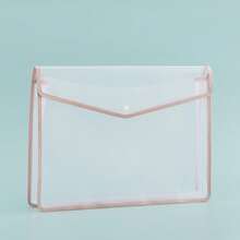 A4 3D Transparent File Bag With Snap Button For Textbook And Exam Paper Storage, A3 Large Capacity Student Tutoring Art Bag, Waterproof Document Bag - Single Piece - View 9