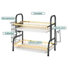 Escurridor Trastes BOWL RACK De Trastes Inoxidable 2 Niveles De mesa. Posee 2 niveles. Dimensiones: 25cm de ancho x 40cm de largo x 40cm de alto. - Multicolor - Ver 3