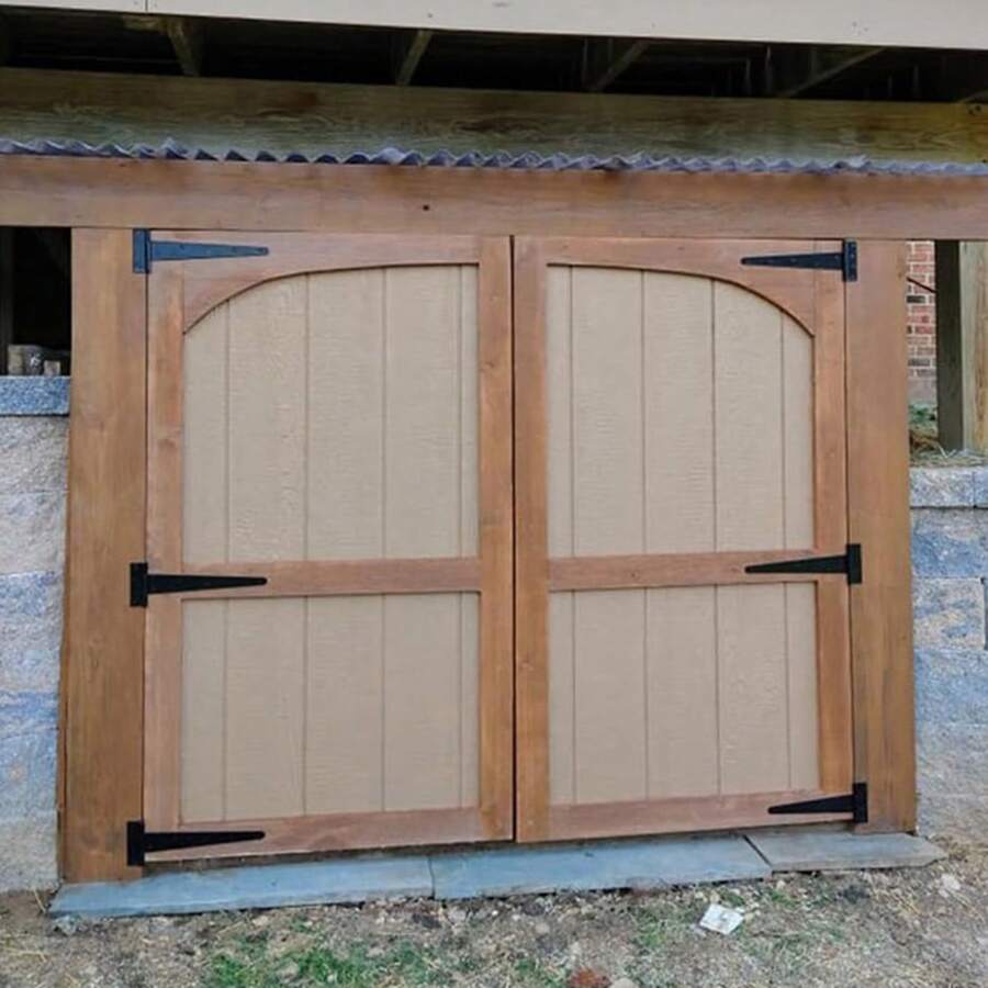 T-Shape Strap Gate Hinges, Sturdy Black Iron Hinges For Wooden Fences And Yard Gates - Black - View 1