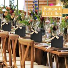 Bộ quà tặng 3/5/15 món, Hộp quà cầu hôn phù rể, Hộp quà ruy băng đen sang trọng, Hộp quà cưới, Hộp quà sinh nhật, Hộp quà tiệc tùng, Hộp quà phù dâu, Hộp quà tốt nghiệp/Ngày Valentine - Nhiều màu - Xem 5