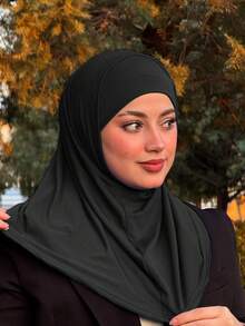 1件装女士中东阿拉伯迪拜土耳其穆斯林纯色经典简约时尚休闲优雅端庄莫代尔丝棉柔软透气头巾帽，多功能围巾头巾，适合日常生活、节日、聚会、礼拜等场合。 - turban - 查看 8