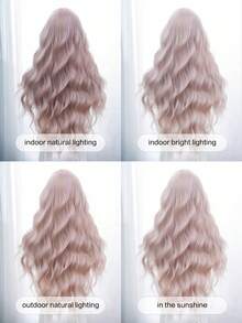 Encaje para la frente 4 * 1, peluca rizada con encaje para la frente, peluca rizada rosa, 30 pies de largo, peluca natural y realista para uso diario. - Rosa - Ver 9