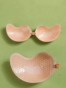 1/2pcs Invisible Strapless Adhesive Bra: Sexy Silicone Nipple Covers, Suitable For Camisole Dresses, Wedding Gowns, Bikinis. Enhances Small Bust, Reveals Fuller Bust Shape. Invisible Mango Cup Bra Pasties - Multicolor - View 7