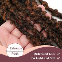 24 Inch Single Pack Crochet Braided Wig, Pre-Twisted Distressed Brown Butterfly Braids, Long Soft Faux Braids, Pre-Looped (M30) - Multicolor - View 5