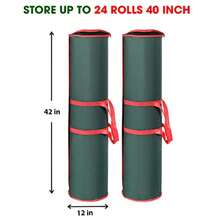 Organizador de Papel de Regalo ProPik, Paquete de 2 Unidades, Almacena hasta 48 Rollos de 40 Pulgadas de Largo, Material Oxford 600D Resistente, con Asas y Laterales Res, Color Verde - Verde - Ver 5