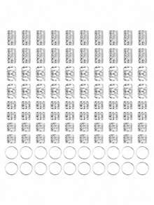 40pcs Viking Celtic Knot Hair Accessories - Vintage Gold Tone Zinc Alloy Beads Decorated With Floral And Geometric Patterns, Ideal For Braiding And DIY Hairstyles, Vintage Hair Accessories For Women, Hair Decor | Elegant Bead Design | Metallic Luster, Perfect For Back To School Season - Multicolor - View 9