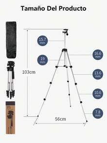 Trípode portátil multifuncional  + soporte para teléfono + bolso de transporte, adecuado para cámara/teléfono inteligente/GoPro - 2 piezas - Ver 12