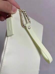 Burberry Light Green Nylon Wristlet Pouch - 1-Piece Zippered Cosmetic Bag With Logo Print & Detachable Wrist Strap, Luxury Designer Daily & Travel Organizer - Green - View 3