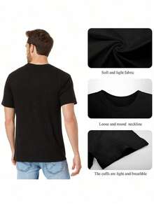 Cotton Man's Anita Baker T-Shirt - Comfortable Fit, Perfect For All Seasons, Machine Washable - Black With Vintage Musician Pattern, Short-Sleeved T-Shirt With Crew Collar, Perfect For Summer, Music Fan Clothing Vintage Graphic T-Shirt - 黑色 - 查看 3