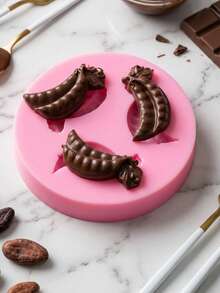 1 pieza/2 piezas Molde de silicona con forma de guisante para hornear mousses, pastelerías francesas, pudines de chocolate y magdalenas. Antiadherente y fácil de desmoldar, molde de silicona vegetal. - Rosa - Ver 11