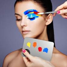 HMQ beauty Stainless Steel Foundation Make-Up Makeup Mixing Board Makeup Board Makeup Shovel Spatula Eye Shadow Nail Polish Makeup Tool - Silver - View 5