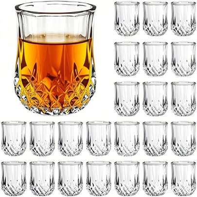 12/6pcs/4pcs/2pcs/1pc High-Quality Heat-Resistant Glass Cup, Crystal Diamond Cup, Transparent And Thick, Suitable For Home Daily Use, Birthday Party, High-End Banquet, KTV, Can Be Used For Tea, Beverage, Coffee, Milk Tea Shop And Other Purposes, Hygienic And Clean