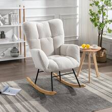Modern Teddy Armchair For Living Room And Bedroom, White, Light Grey. - White - View 1